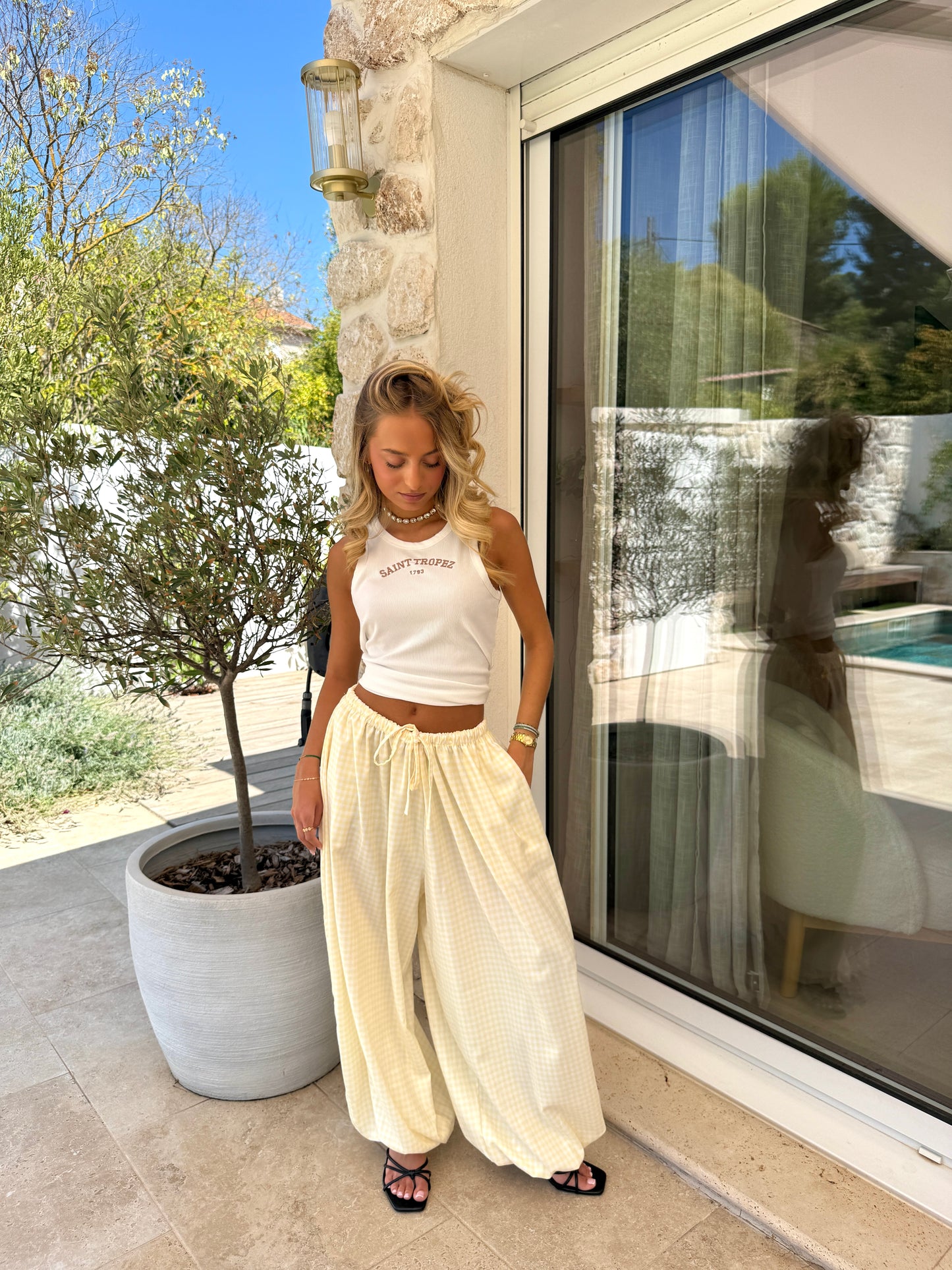 Pantalon ballon Vichy