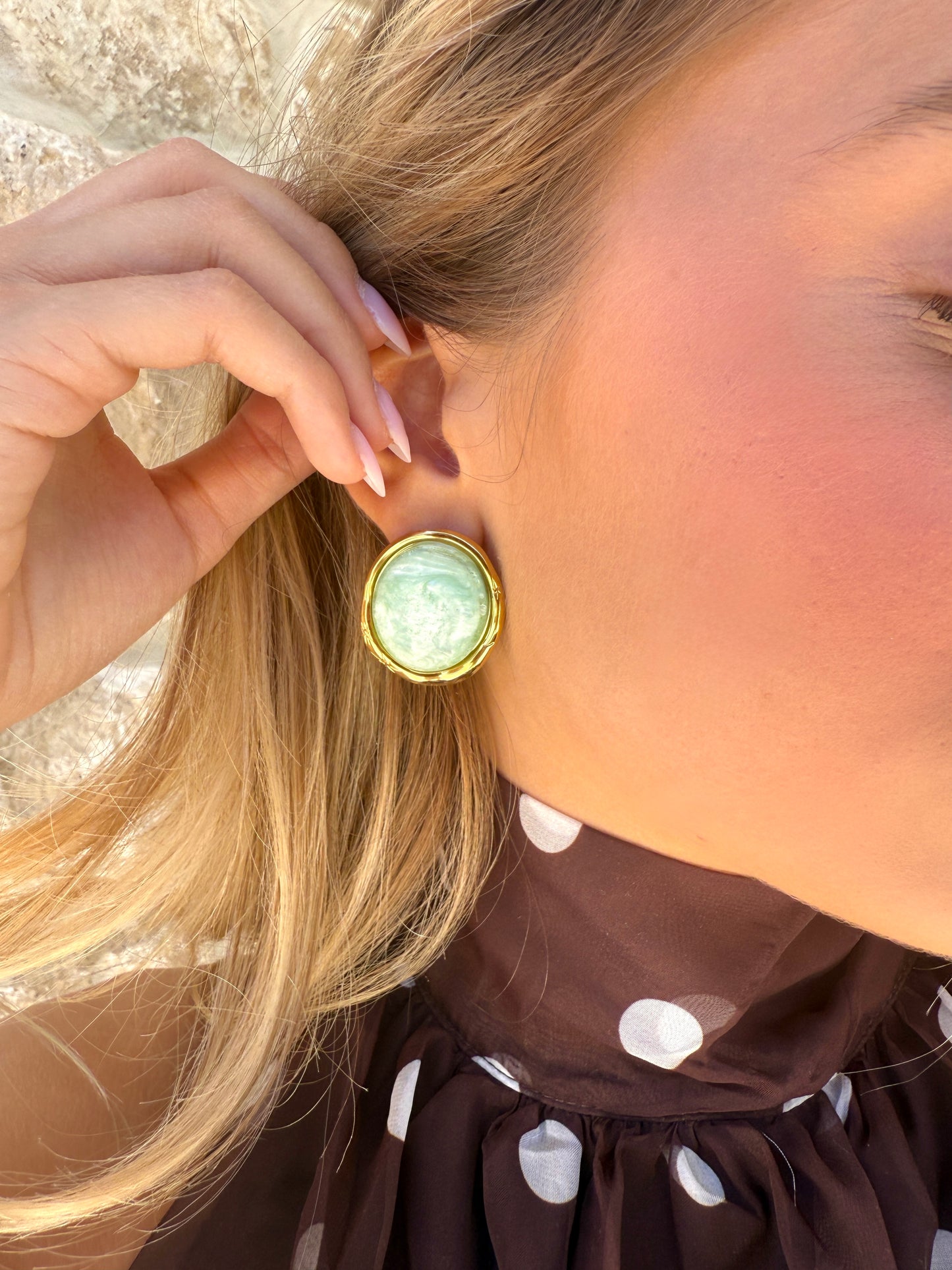 Boucle d’oreille Lina vert d’eau