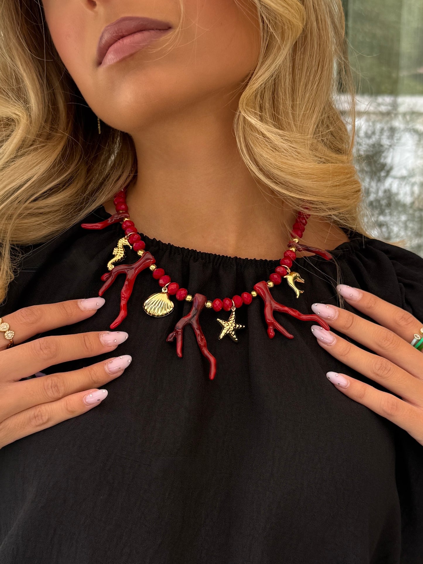 Collier corail rouge