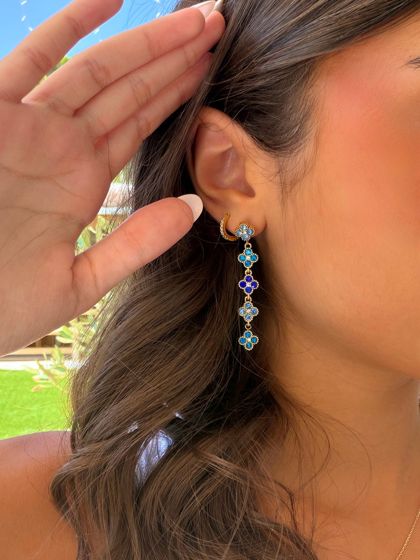 Boucles d’oreilles fleurs bleue