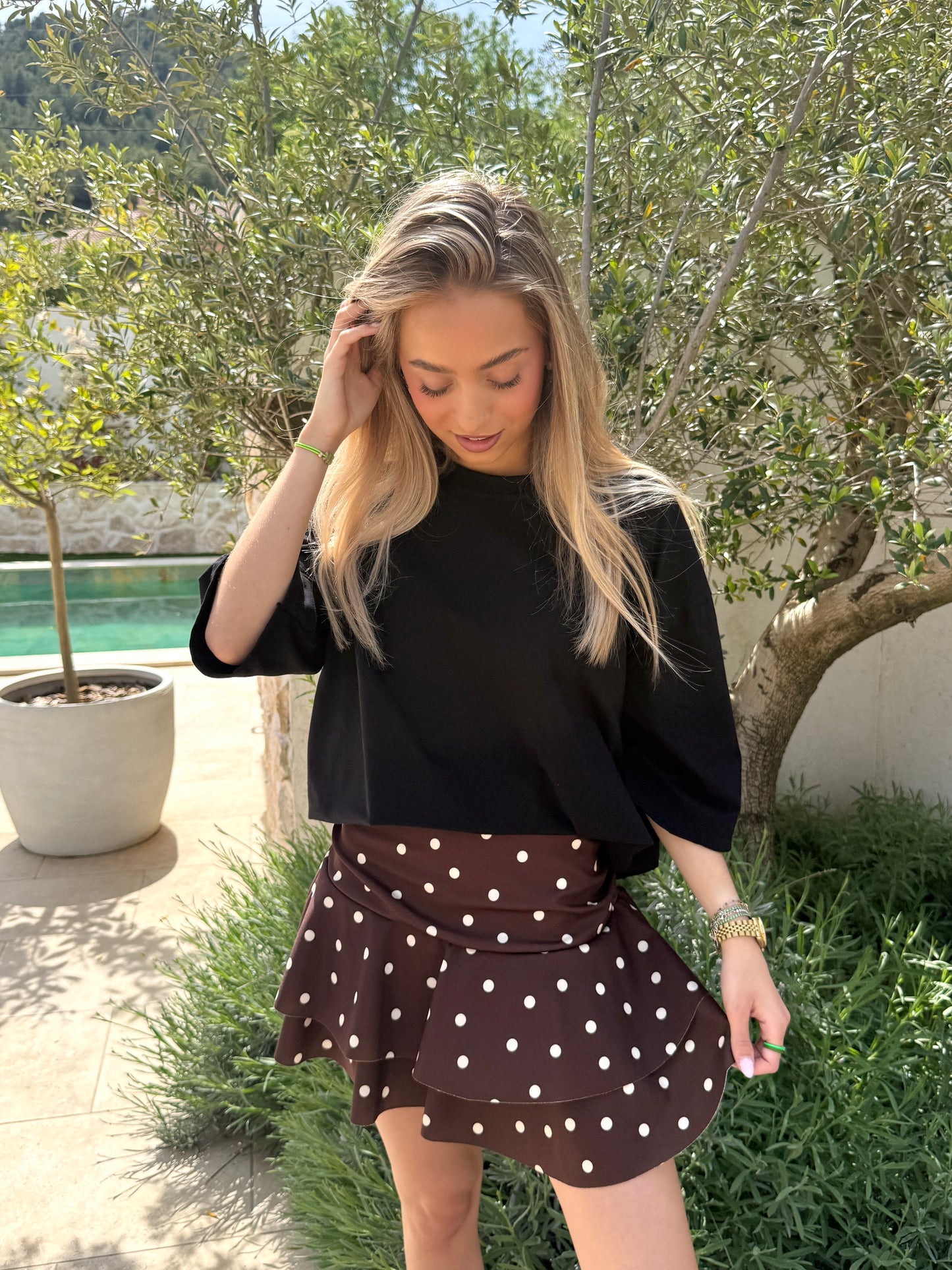 Jupe-short chocolat
