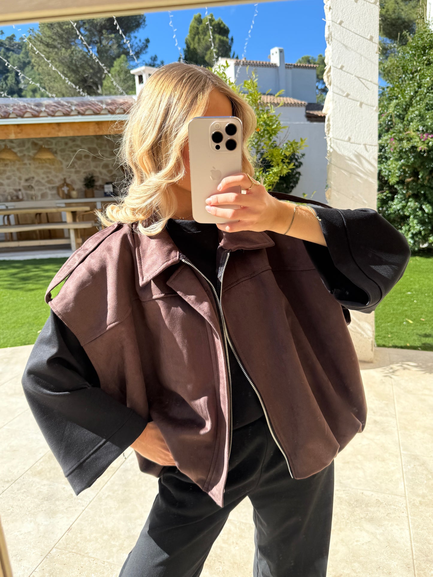 Veste sans manches Lou chocolat 