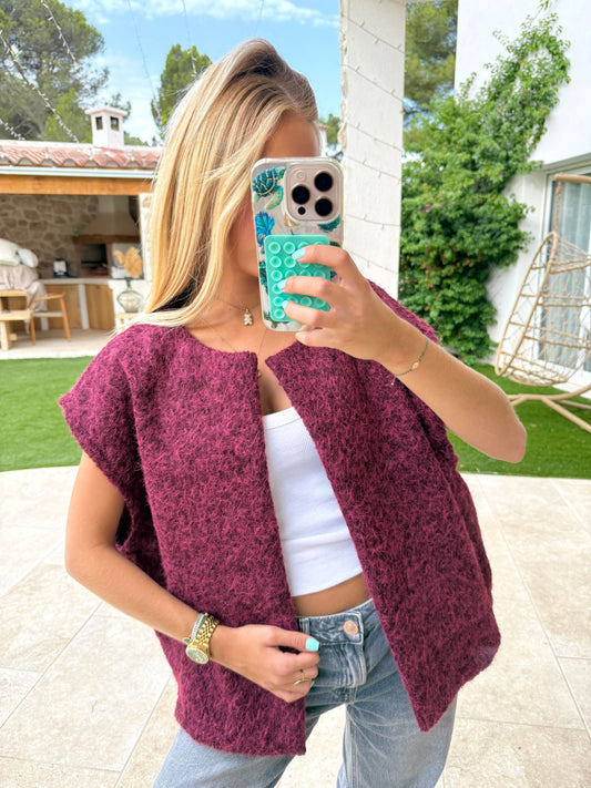 Veste sans manches bordeaux
