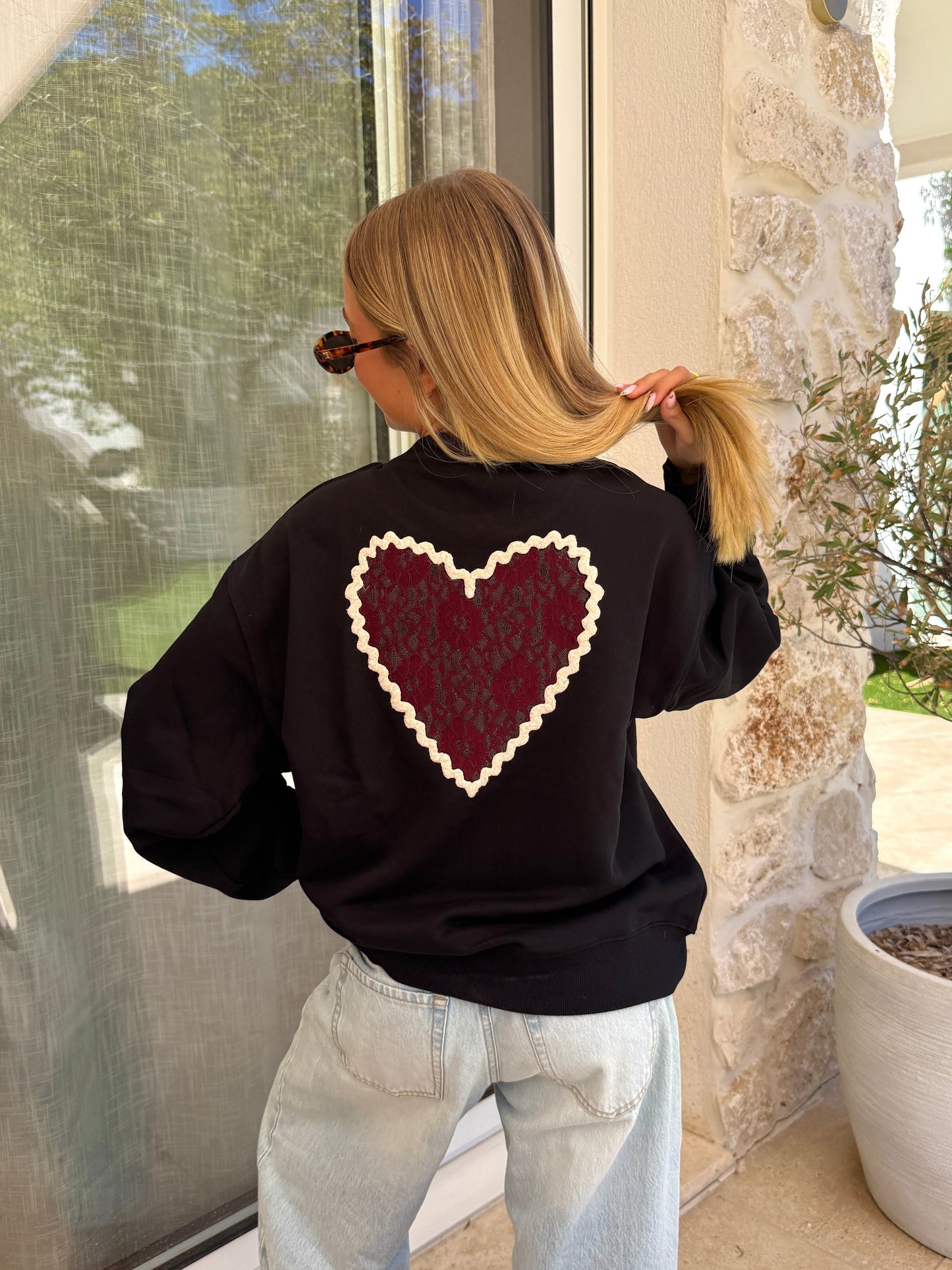 Pull cœur noir