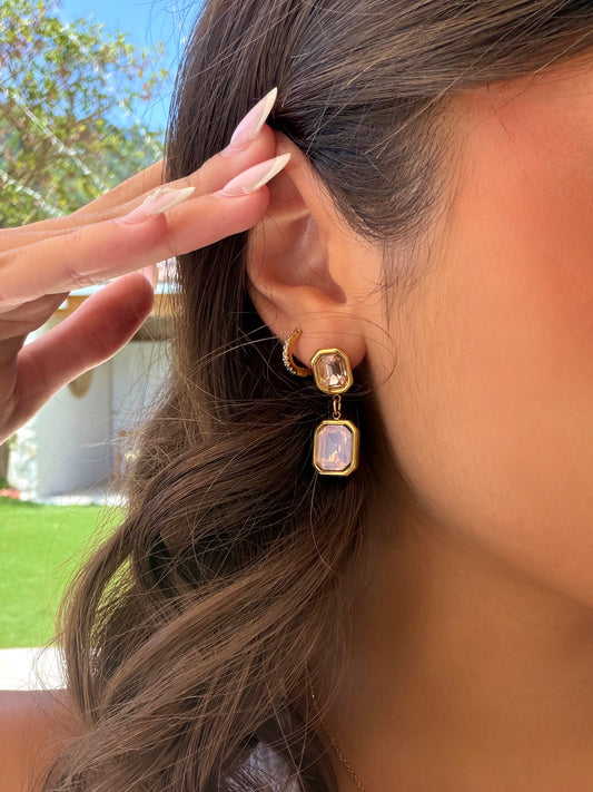 Boucles d’oreilles diamant rose