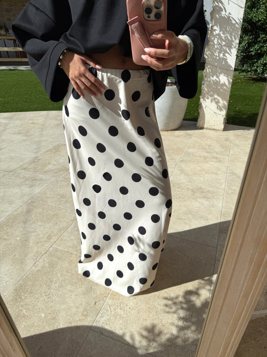 Jupe à pois blanche