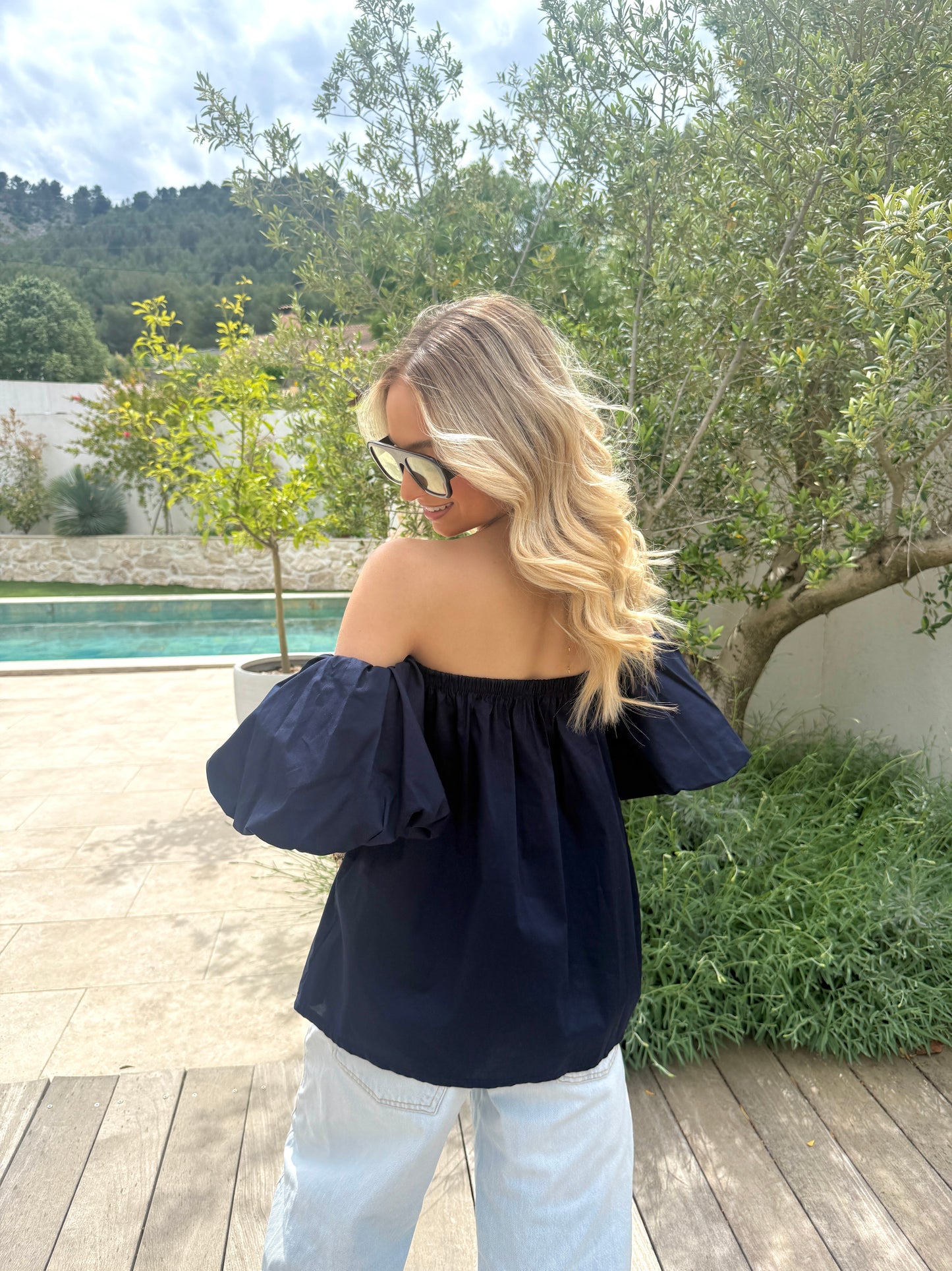 Top Lùcia bleu nuit