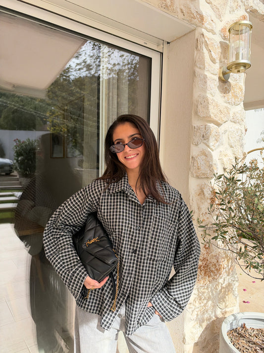 Chemise à carreaux noir