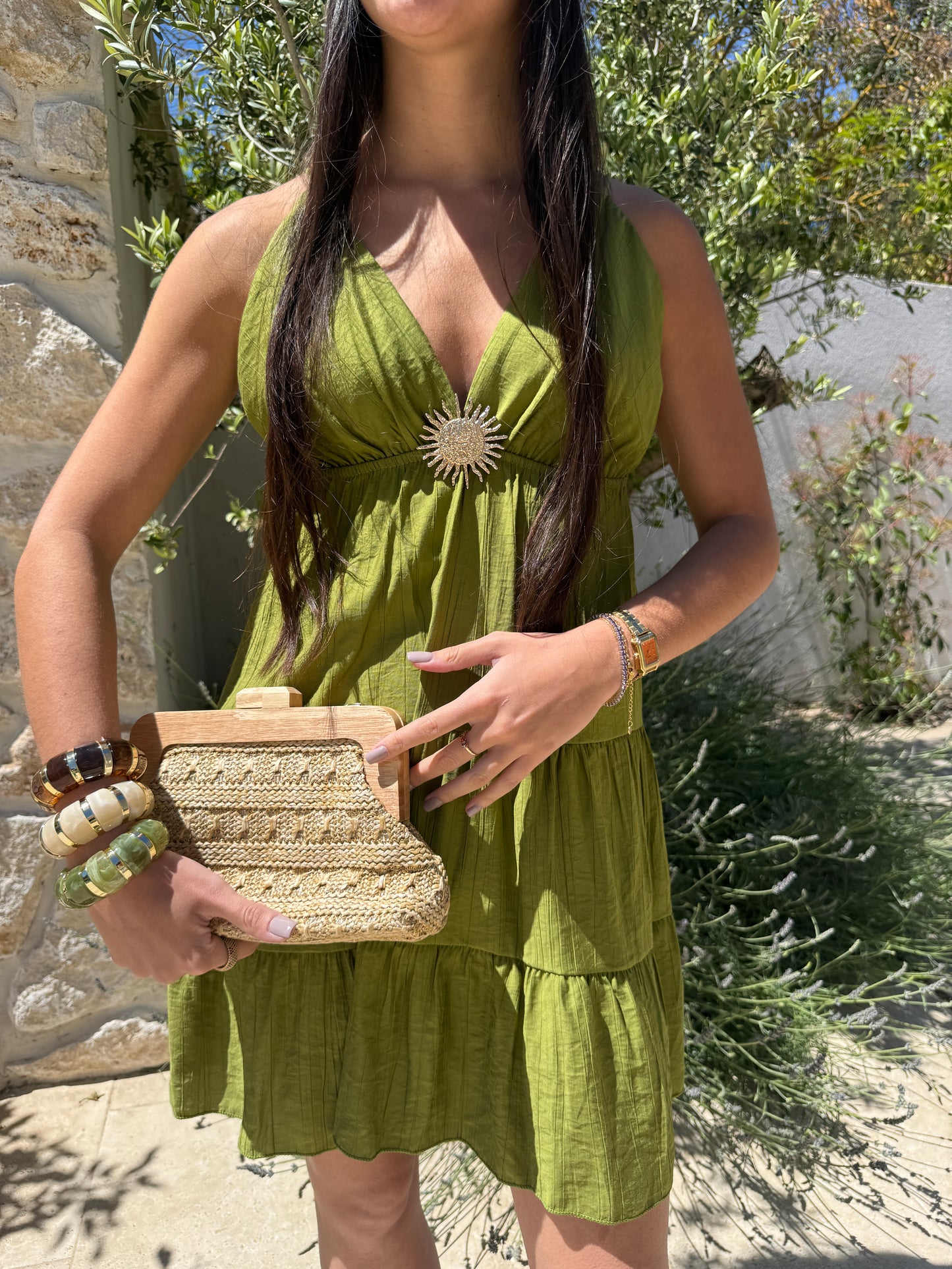 Robe soleil vert olive