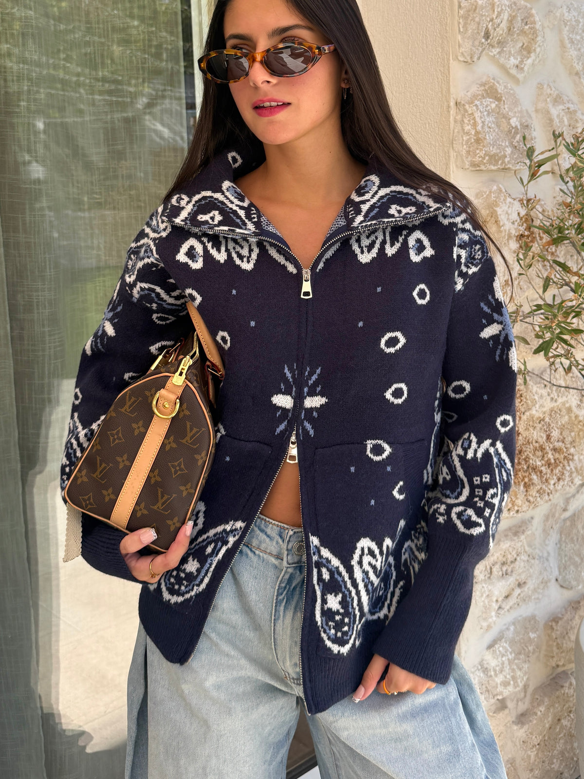 Gilet bandana bleu marine