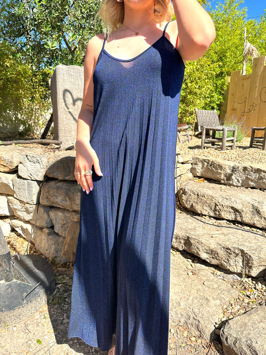 Robe longue bleu nuit