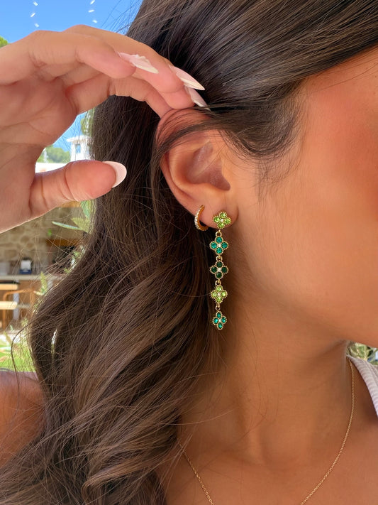 Boucles d’oreilles fleurs verte
