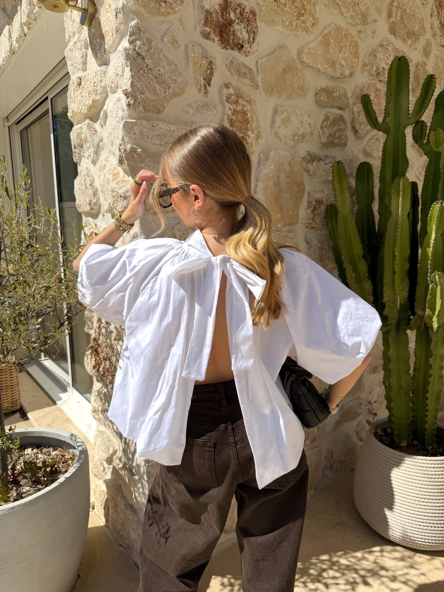 Blouse dos nu blanche