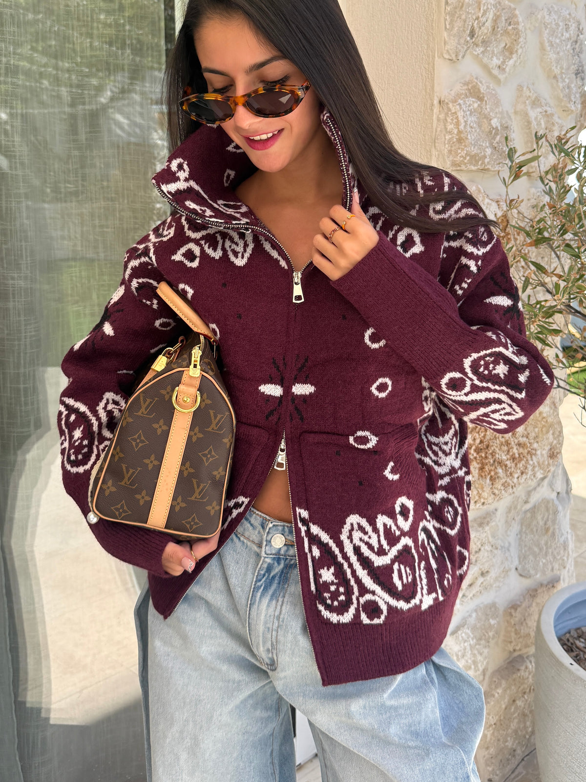 Gilet bandana bordeaux