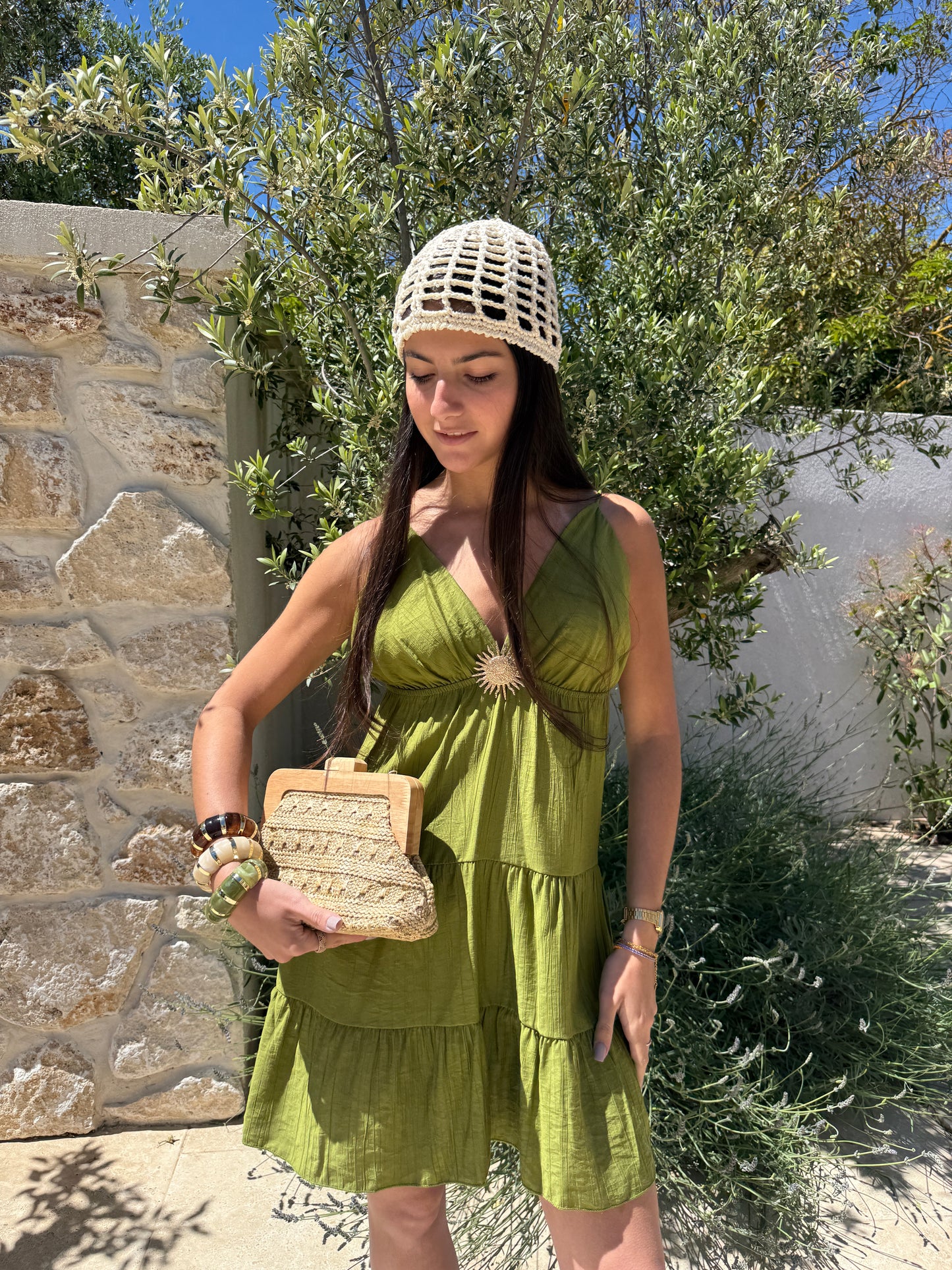 Robe soleil vert olive