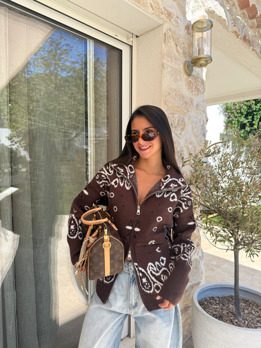 Gilet bandana chocolat