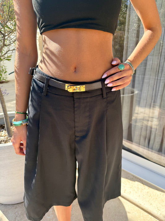 Ceinture en cuir chocolat