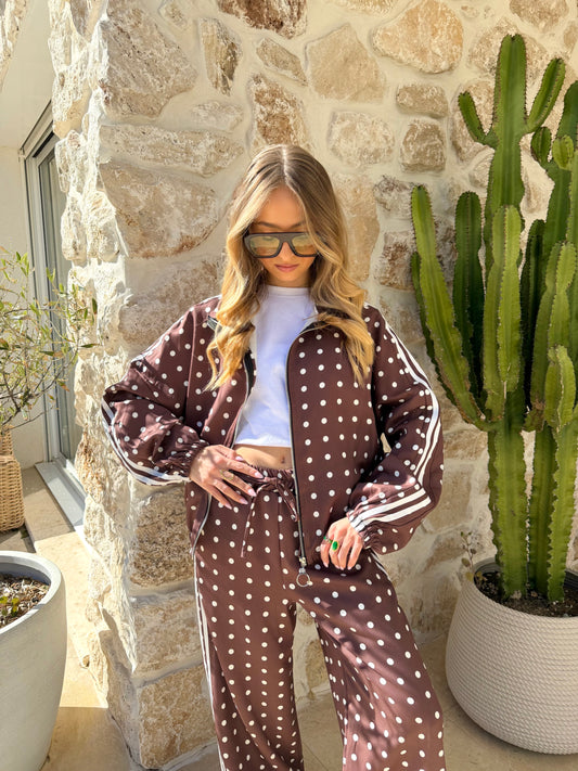 Veste à pois chocolat