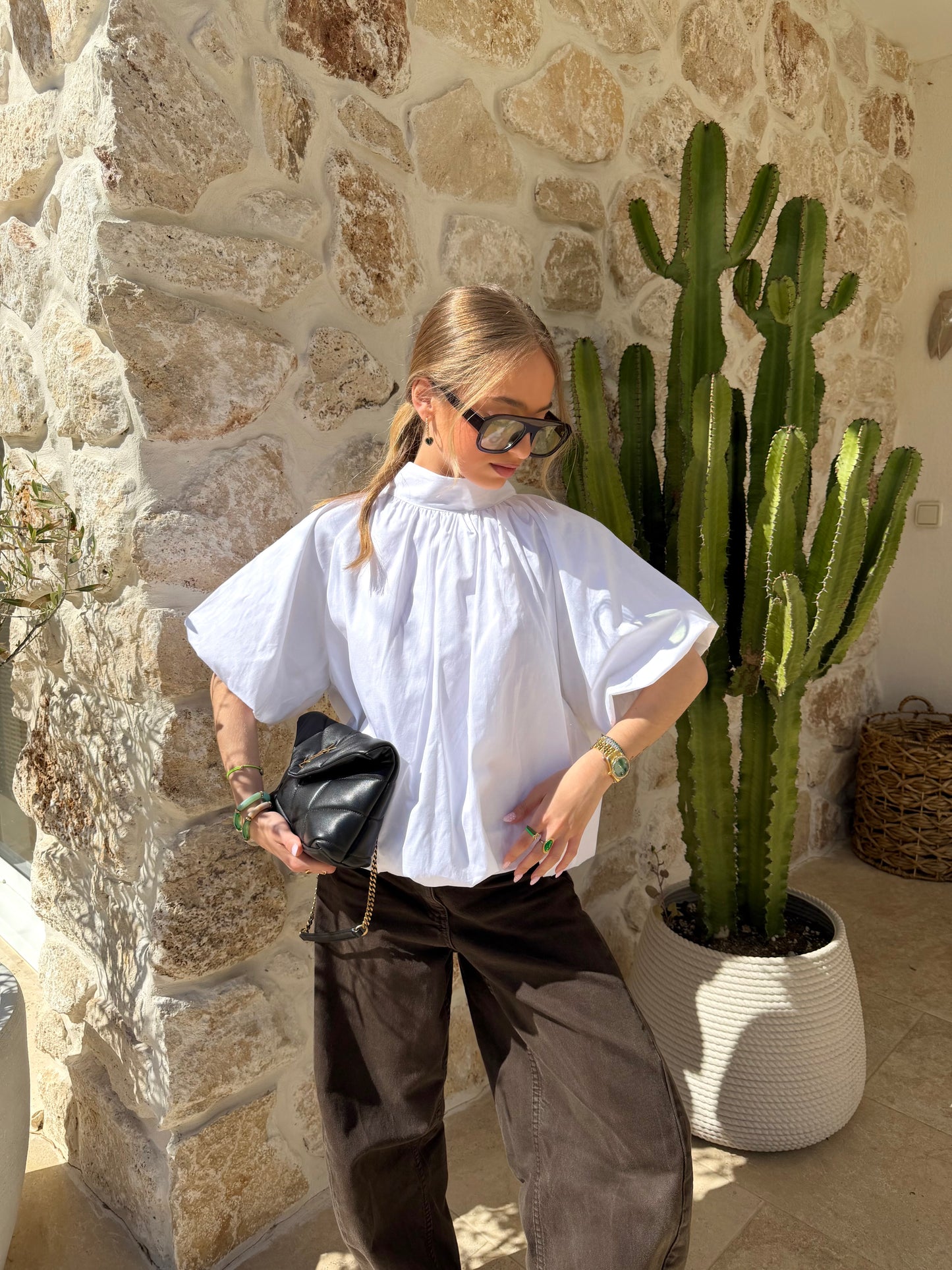 Blouse dos nu blanche