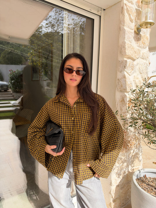 Chemise a carreaux jaune