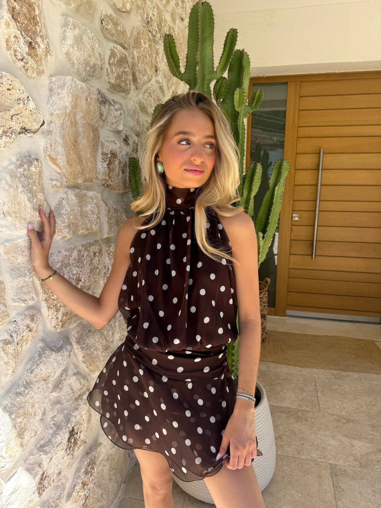Robe à pois chocolat