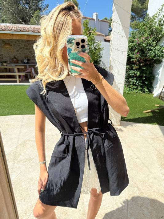 Blazer sans manches noir
