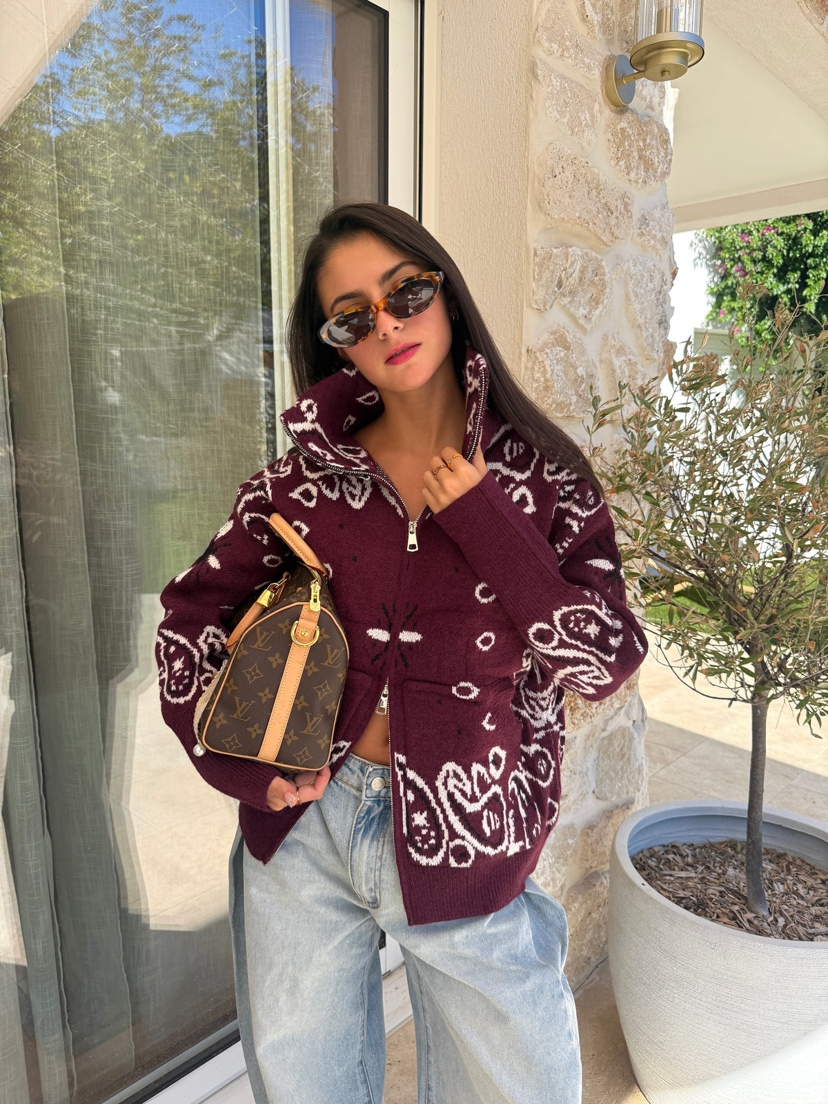 Gilet bandana bordeaux