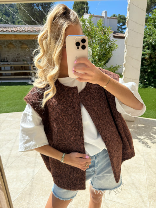 Veste sans manches chocolat