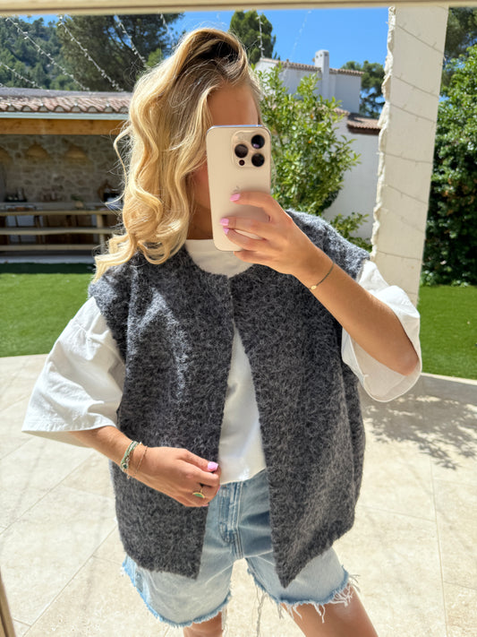 Veste sans manches grise
