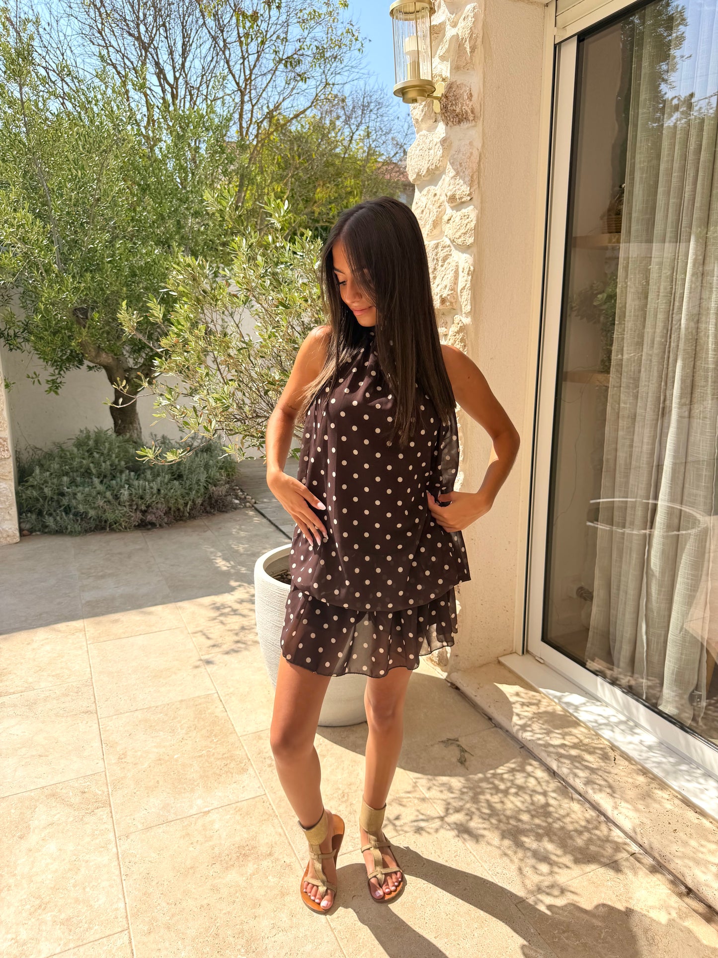 Robe à pois chocolat