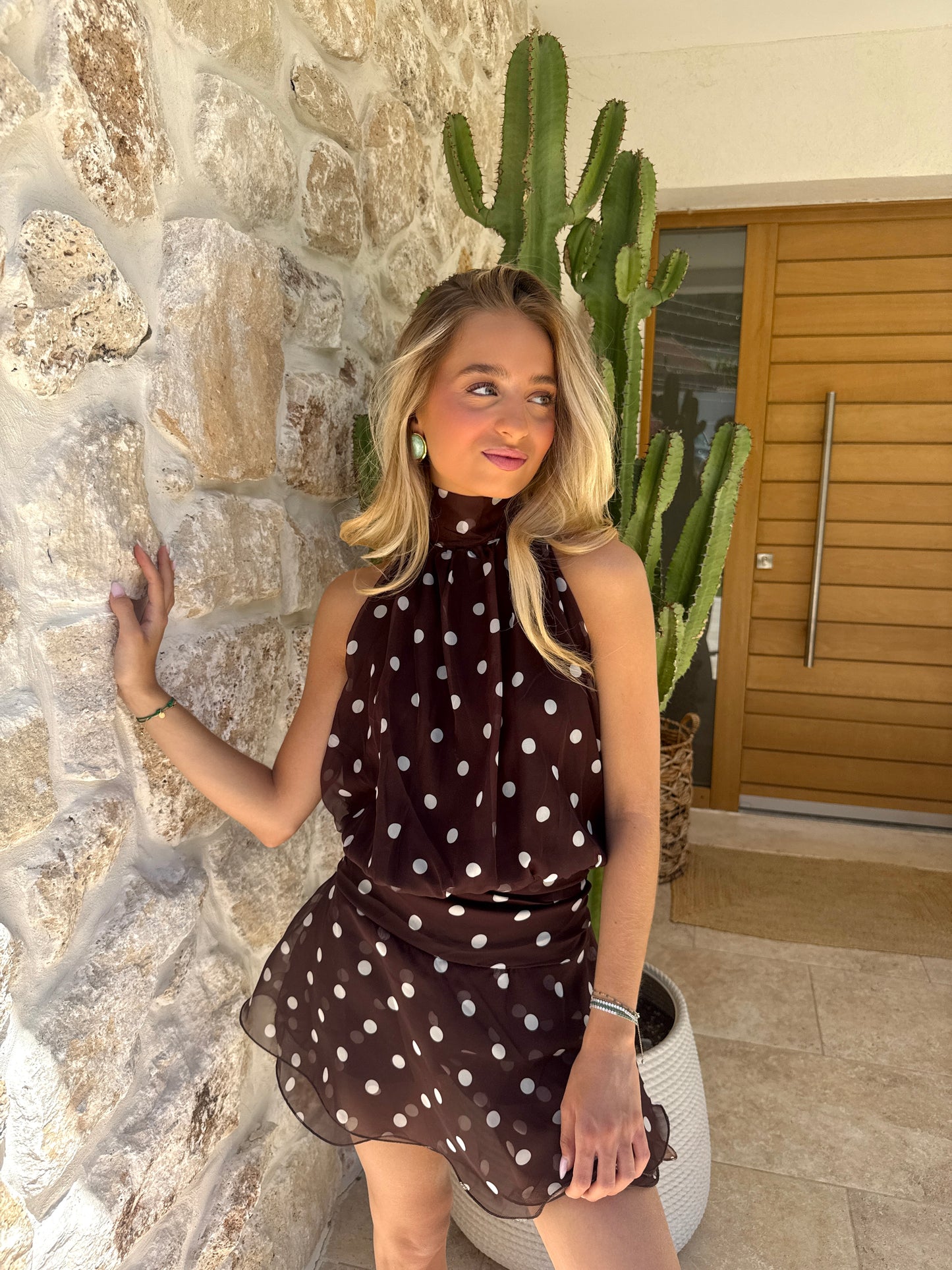 Robe à pois chocolat