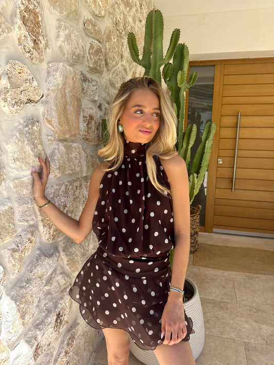 Robe à pois chocolat