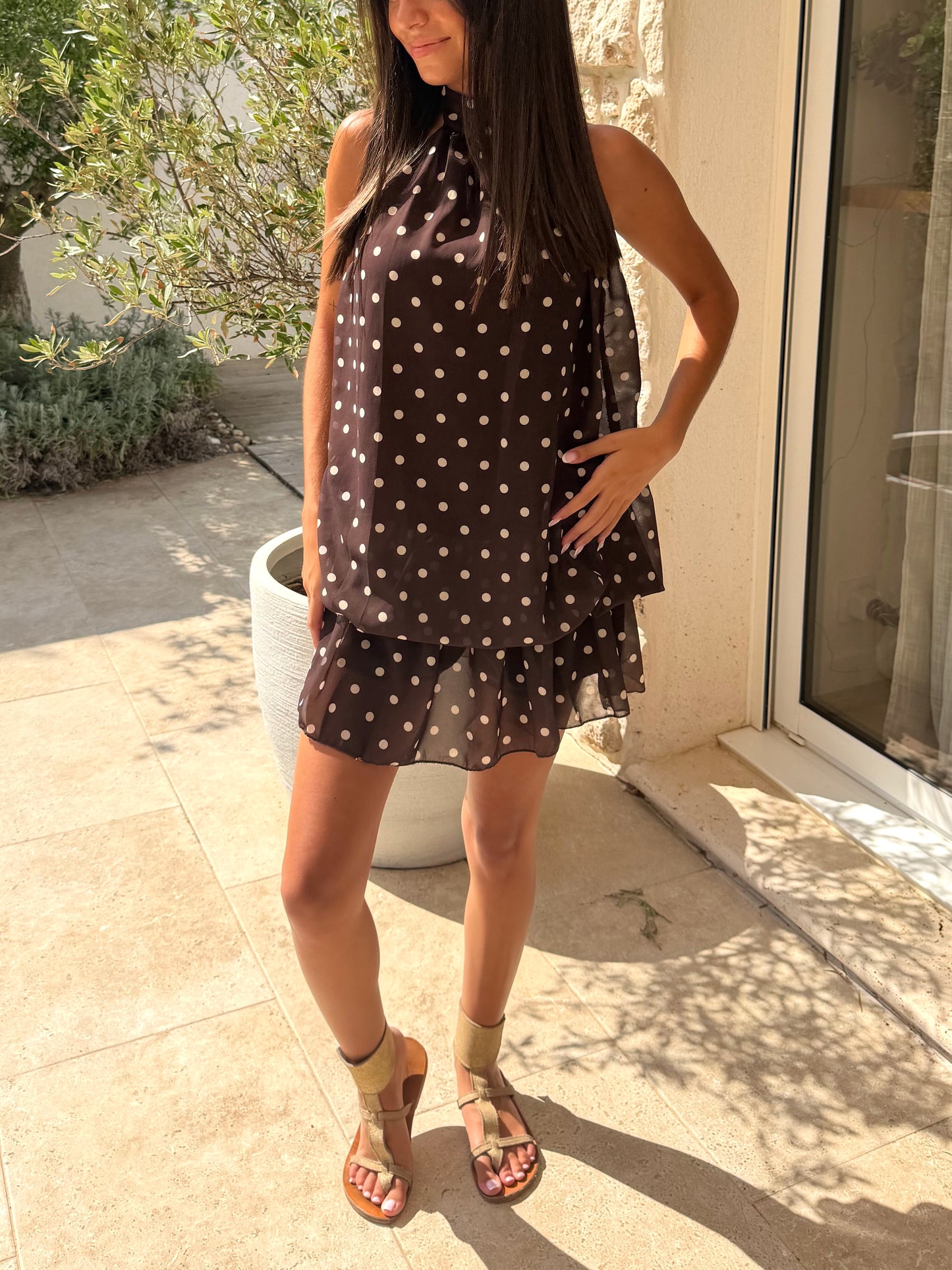 Robe à pois chocolat