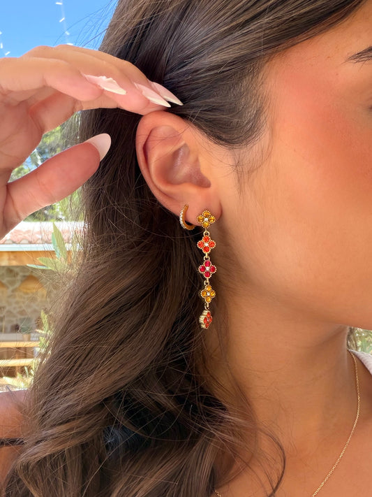 Boucles d’oreilles fleurs orange