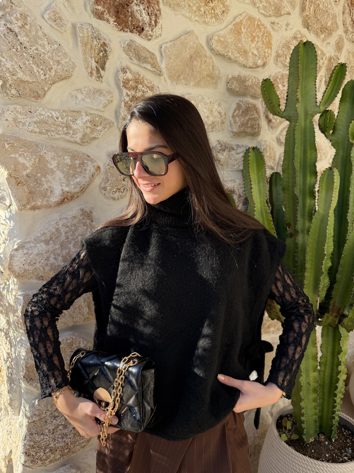 Pull sans manches noir
