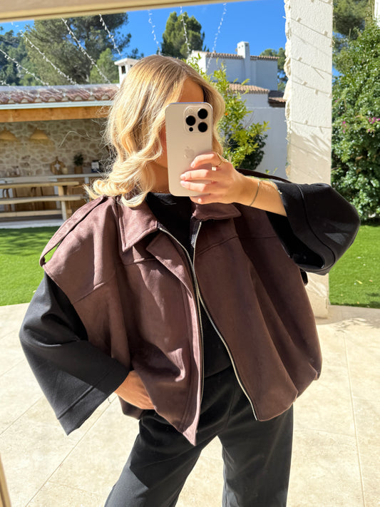 Veste sans manches Lou chocolat ￼